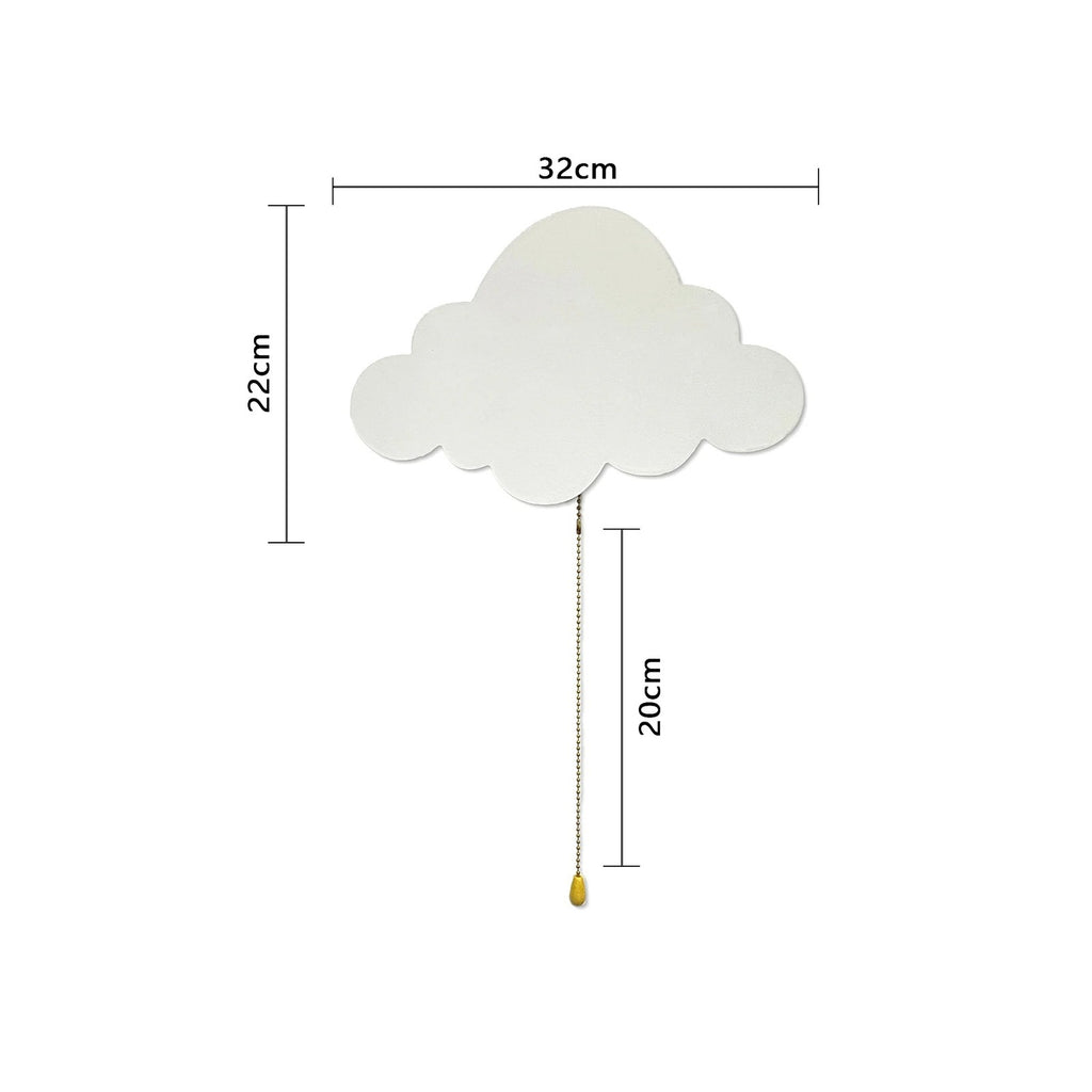 Les mesures du nuage : 32 cm de large, 22 cm de haut, chaînette de 20 cm.